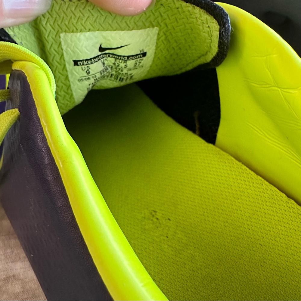 Nike Mercurial Purple and Neon Yellow Athletic Shoes - Picture 5 of 5